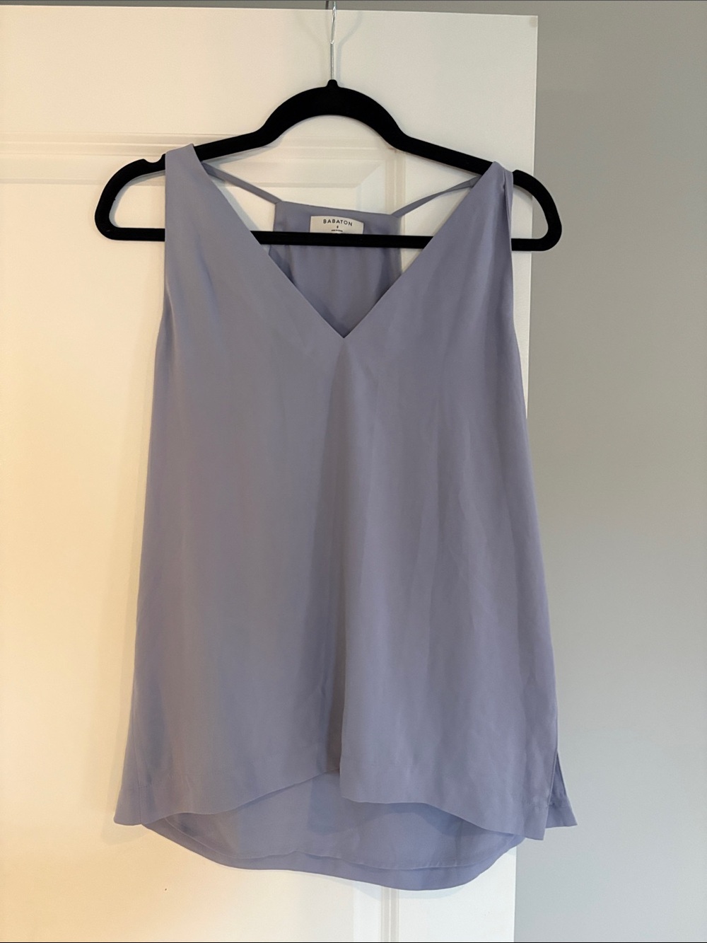 Babaton Light Lavender V-Neck blouse